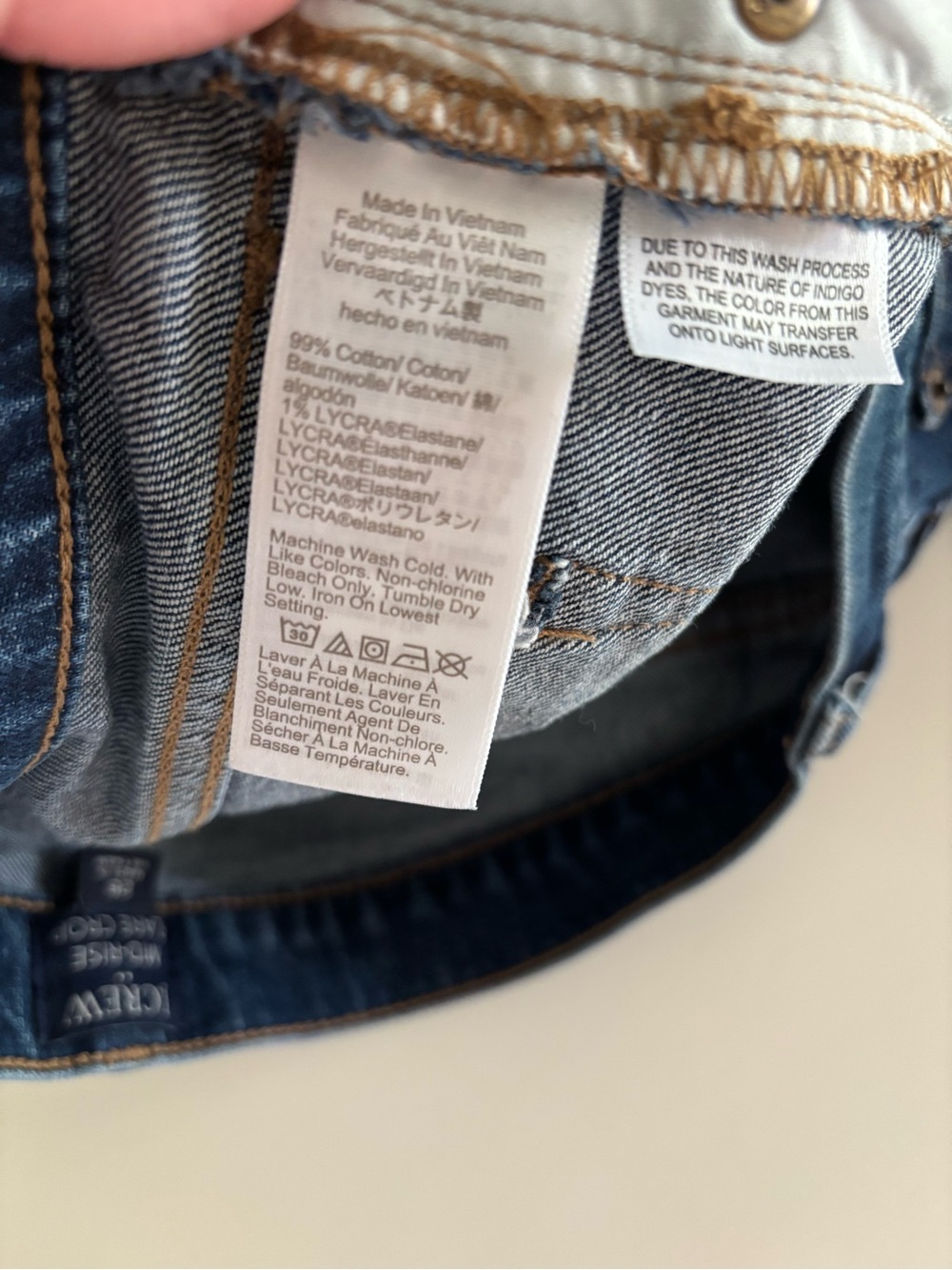 J. Crew Dark Blue Flare Cropped Mid-Rise Button-Fly Jeans - Picture 4 of 11